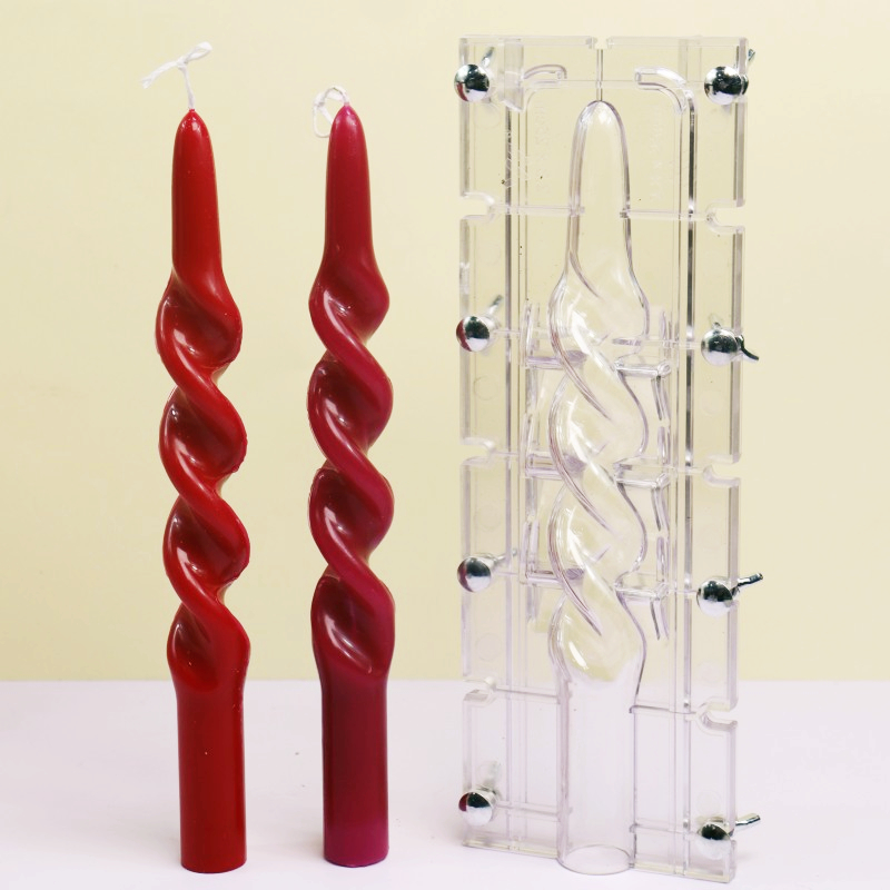 Candle Making Kits - Twisted Stripe คอลัมน์อะคริลิคเทียนแม่พิมพ์ Easy Demoulding Smooth