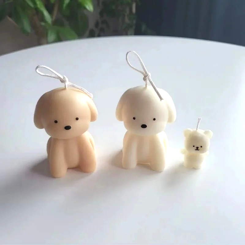 Candle Making Kits - แม่พิมพ์ซิลิโคนรูปสุนัข 3 มิติ สำหรับทำเทียนหอม สบู่ งานเรซิ่น