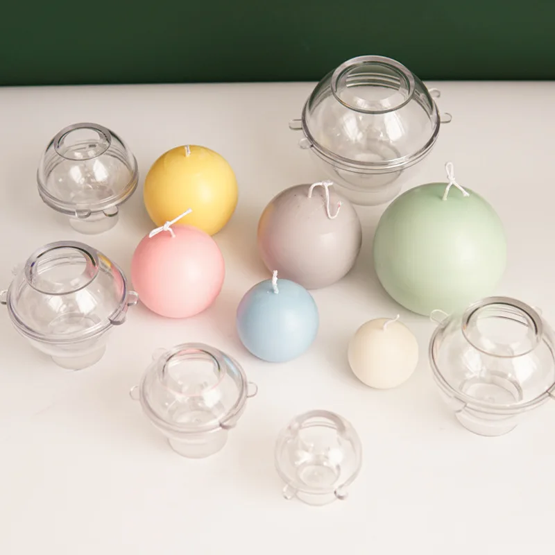 Candle Making Kits - 5-8 ซม.ทรงกลมเทียนแม่พิมพ์พลาสติกตกแต่งบ้าน DIY CRAFT เทียนทําอุปกรณ์ PC