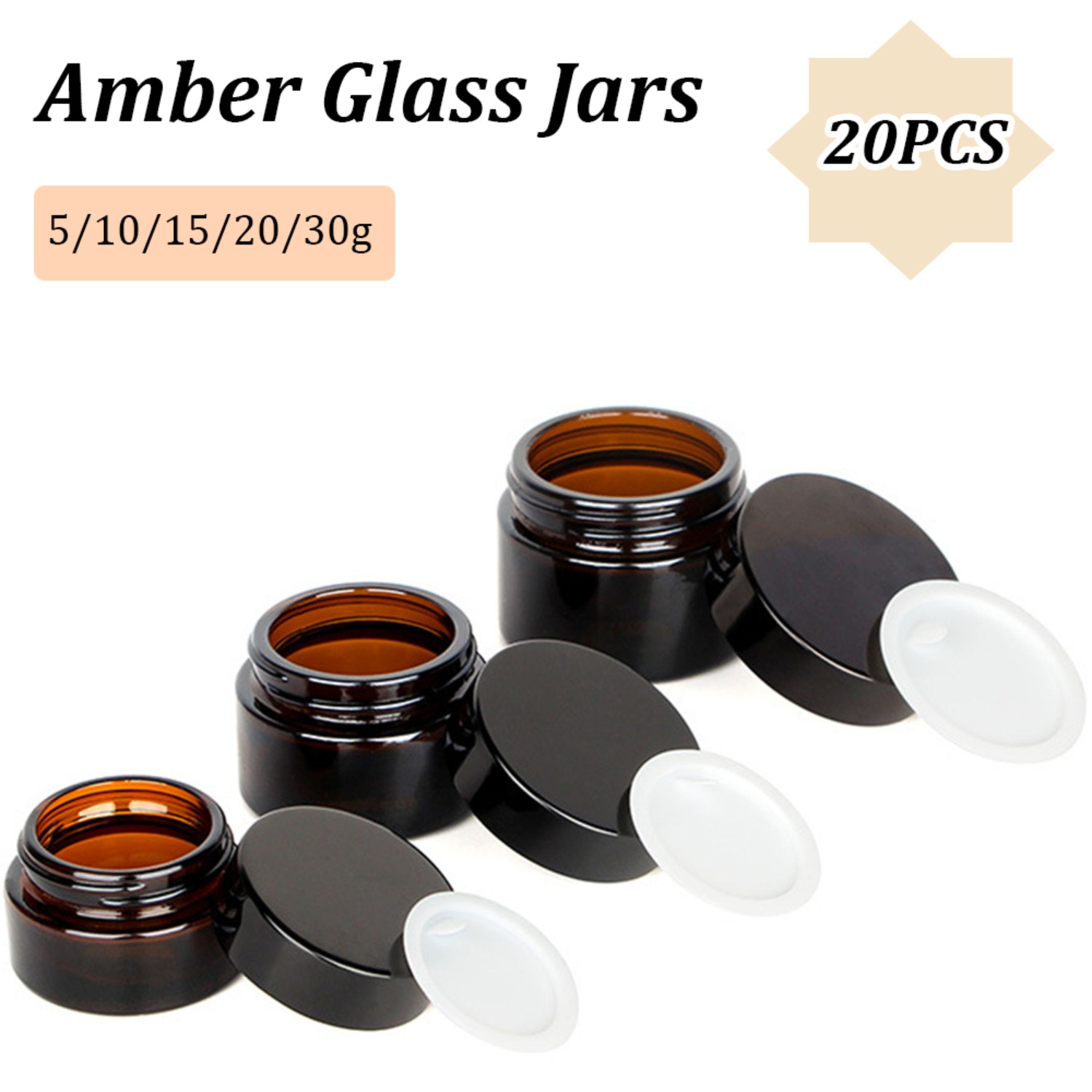 20PCS ขนาดเล็ก Amber Glass Jar - Candle Making Jars With Lids บทวิจารณ์และราคา